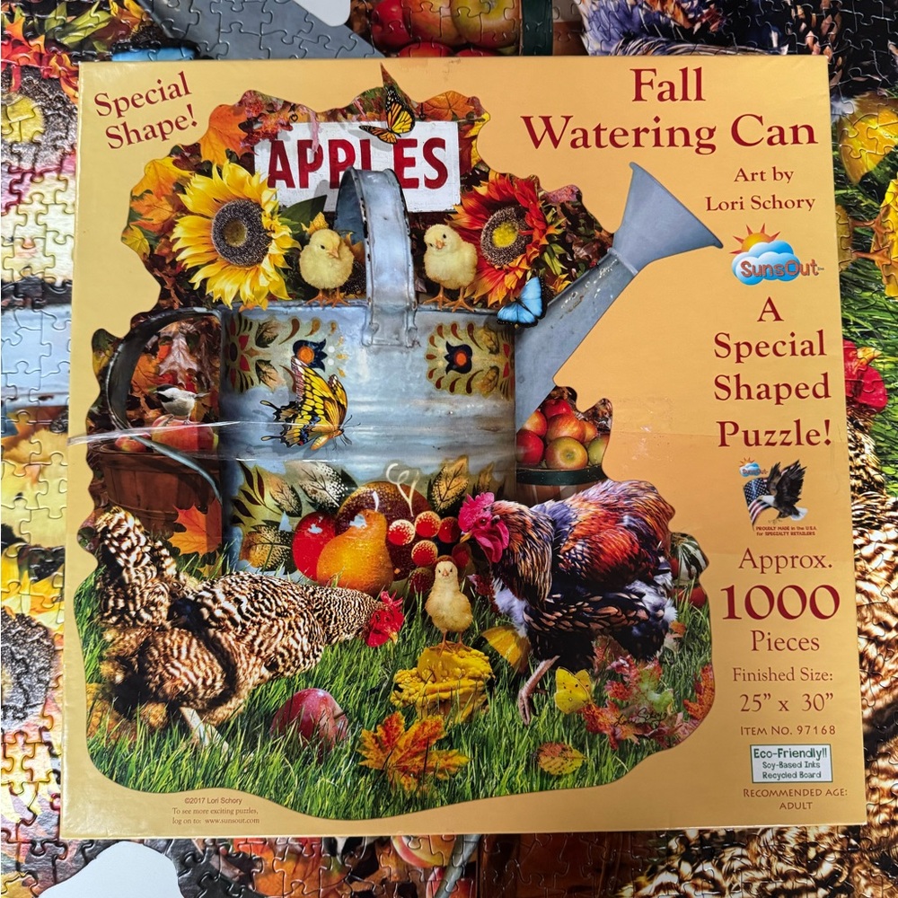 SunsOut Fall Watering Can 1000 Piece Jigsaw Puzzle
